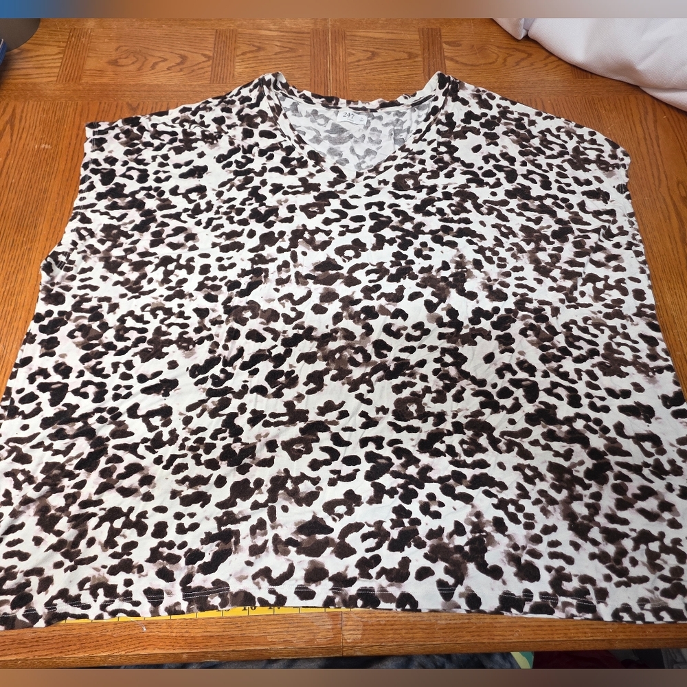 Maurices 24/7 Cheetah Print Short Sleeve Top Plus Size 4X